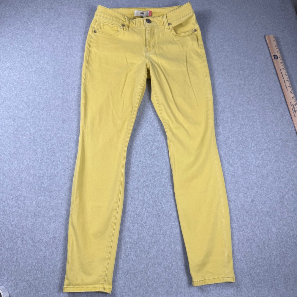 Cabi Curvy Skinny Jeans 8 Yellow Mustard Indie Minimalist Stretch Denim 5092